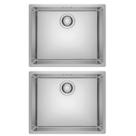 Kit franke 2 cubas linea de embutir em aço inox 50x40cm