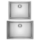 Kit franke 2 cubas linea de embutir em aço inox 60x40 e 50x40cm
