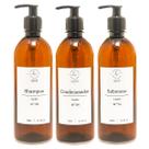 Kit Frasco Ambar 3 Pçs Shampoo Condicionador Sabonete Luxo Retro 500Ml