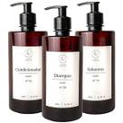 Kit Frasco Âmbar Dispenser Organizador Refil Banheiro 500ml