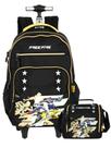 kit Free Fire Mochila 2em1 Costas Rodas + Lancheira Térmica