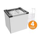 Kit - Freezer Horizontal Tampa De Vidro 144 Litros Nf20 - Metalfrio 220v + 4 Cestos Nextgen Branco