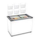 Kit - Freezer Horizontal Tampa de Vidro 230 Litros Nf30 - Metalfrio 220v + 6 Cestos Nextgen Branco