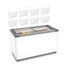 Kit - Freezer Horizontal Tampa de Vidro 318 Litros Nf40 - Metalfrio 127v + 8 Cestos Nextgen Branco Kit - Freezer Horizontal Tampa de Vidro 318 Litros Nf40 - Metalfrio 127v + 8 Cestos Nextgen Branco