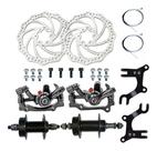 Kit Freio A Disco Bike Cubos Aço 36f + Adaptadores De Pinça