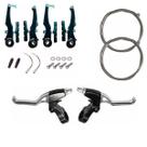 Kit Freio Bike V Brake Alumínio + Manete De Aluminio + Cabos De Freio Gta