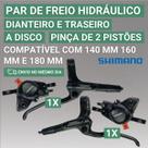 Kit freio disco hidraulico dianteiro e traseiro shimano mt200 altus 1700mm preto