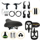 Kit Freio V-brake Completo + Selim Bike Banco Molas Super Confortável + Pedal + Manoplas