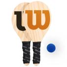 Kit Frescobol Esporte Praia 2 Raquetes de Madeira 1 Bolinha Blue Bullet 1 Capa Wilson Kit Frescobol Esporte Praia 2 Raquetes de Madeira 1 Bolinha Blue Bullet 1 Capa Wilson