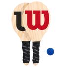 Kit Frescobol Wilson Logo Com Cabo Emborrachado - 2 Raquetes + 1 Bola