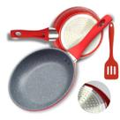 Kit Frigideira Cerâmica Indução Antiaderente 20 E 24cm com Espátula de silicone