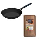 Kit Frigideira Tramontina Profissional em Ferro 22 cm 1 L + Tábua de Madeira Churrasco
