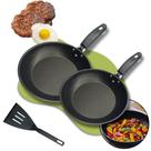 Kit Frigideiras Antiaderente 3 em 1 Teflon Compacta Nacional Cooktop Master Cook Não Gruda Fritar Ovo Hambúrguer Tapioca