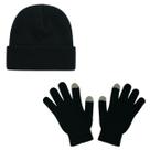 Kit frio inverno touca gorro e par de luvas com touch p/cel