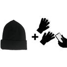 Kit Frio Touca Gorro De Lã Básica E Luva Touch Screen Mexer Celular Tablet Quentinha Inverno Intenso Unissex Adulto