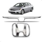 Kit Friso Grade Com Emblema New Civic 2007 A 2008 Cromado