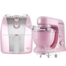 Kit Fritadeira Air Fryer BAFE53 5,5 Litros 1500W E Batedeira Planetária BBP700RS 4 Litros 700W Rosa
