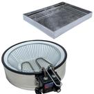 Kit Fritadeira Elétrica Industrial Tacho Redondo Esmaltado 7 Litros com Escorredor G