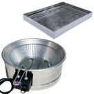 Kit Fritadeira Elétrica Industrial Tacho Redondo Inox 10 Litros com Escorredor G