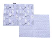 Kit Fronha Enxoval Bebe Balões Azul C/2 28cmx40cm Algodão