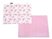 Kit Fronha Enxoval Bebe Flores Rosa C/2 28cmx40cm Algodão