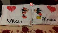 Kit Fronhas Personalizadas Casal Mickey Minnie Kit Fronhas Personalizadas Casal Mickey Minnie