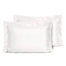 Kit Fronhas Slim com 3 Abas 50cm x 70cm 2 Peças - Branco - Micropercal 200 Fios - 100% Poliester