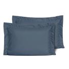 Kit Fronhas Slim com 3 Abas 50cm x 70cm 2 Peças - Marinho - Micropercal 200 Fios - 100% Poliester