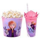 Kit Frozen Bacia de Pipoca e Copo das Princesas Anna e Elsa Kit Frozen Bacia de Pipoca e Copo das Princesas Anna e Elsa