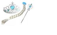 Kit Frozen Elsa Coroa Trança Varinha