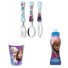 Kit Frozen - Faqueiro Com 3 Peças, Garafa Sleeve E Copo