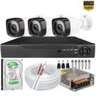 Kit Full Hd Com Dvr 8 Canais Acesso Internet P2p e Hd 500GB + 3 Câmeras Segurança 1080p 2mp