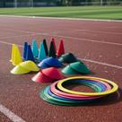 Kit Funcional 10 Cones 18cm + 10 Pratos + 10 Argolas Multicolor