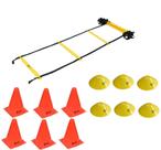 Kit Funcional Escada de Agilidade + 6 Cones + 6 Chapéu Chinês