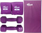 kit funcional peso musculação halteres 3 kg tornozeleira peso 3 kg colchonete para academia