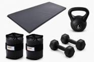 Kit funcional treino fitness colchonete+ halter + kettlebell+ caneleira Kit funcional treino fitness colchonete+ halter + kettlebell+ caneleira