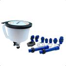 Kit Funil Enchimento Arrefecimento Universal com Adaptadores Válvula Antibolha Haste Flexível Oficina Mecânica Profissional
