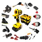 Kit Furadeira Bateria 20V Multifuncional 10 em 1 Brushless EVFM-10 EVALD2 Kit Furadeira Bateria 20V Multifuncional 10 em 1 Brushless EVFM-10 EVALD2