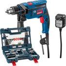 Kit Furadeira Impacto Parafusadeira Bosch Gsb13re 750w Bivolt Com 91 Peças