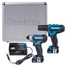 Kit Furadeira/parafusadeira de Impacto 3/8 Hp333d + Parafusadeira Impacto Td110d 2 Bat 2.0Ah + Maleta Makita