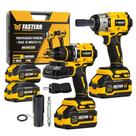 Kit Furadeira Parafusadeira e Chave de Impacto 21V Compacta Blushless com 2 Baterias Kit Furadeira Parafusadeira e Chave de Impacto 21V Compacta Blushless com 2 Baterias
