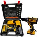 Kit Furadeira Parafusadeira Impacto Sem Fio 2 Baterias 21v Fura Madeira Metal Parede Martelete Kit Furadeira Parafusadeira Impacto Sem Fio 2 Baterias 21v Fura Madeira Metal Parede Martelete