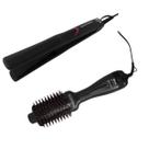 Kit GA.MA Italy Prancha E Escova Eleganza Plus Preto Bivolts