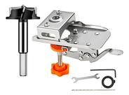 Kit Gabarito Guia De Furo Dobradiças Com Broca Fresa 35mm