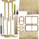 Kit Gabarito Régua Fio Cabelo Esquadros T Cartonagem Wire O.