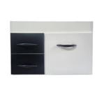 Kit Gabinete 50cm Loreto Posto C/ Gaveta + Espelho Preto Modular Residencial Parede Banheiro Casa