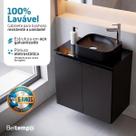 Kit Gabinete Aço Galvanizado Lavável Banheiro Suspenso 62cm Preto Com Cuba Pia Apoio Tampo Vidro 2 Portas Beltempo Kit Gabinete Aço Galvanizado Lavável Banheiro Suspenso 62cm Preto Com Cuba Pia Apoio Tampo Vidro 2 Portas Beltempo