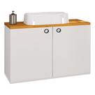 Kit Gabinete Armário Banheiro Madri Com Cuba Cerâmica Tipo Vazo Sanitário - Cores Kit Gabinete Armário Banheiro Madri Com Cuba Cerâmica Tipo Vazo Sanitário - Cores
