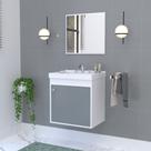 Kit Gabinete Banheiro Em Mdf Com Espelheira - Veneto Kit Gabinete Banheiro Em Mdf Com Espelheira - Veneto
