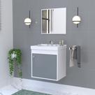 Kit Gabinete Banheiro Em Mdf Espelheira - Veneto Gianduia